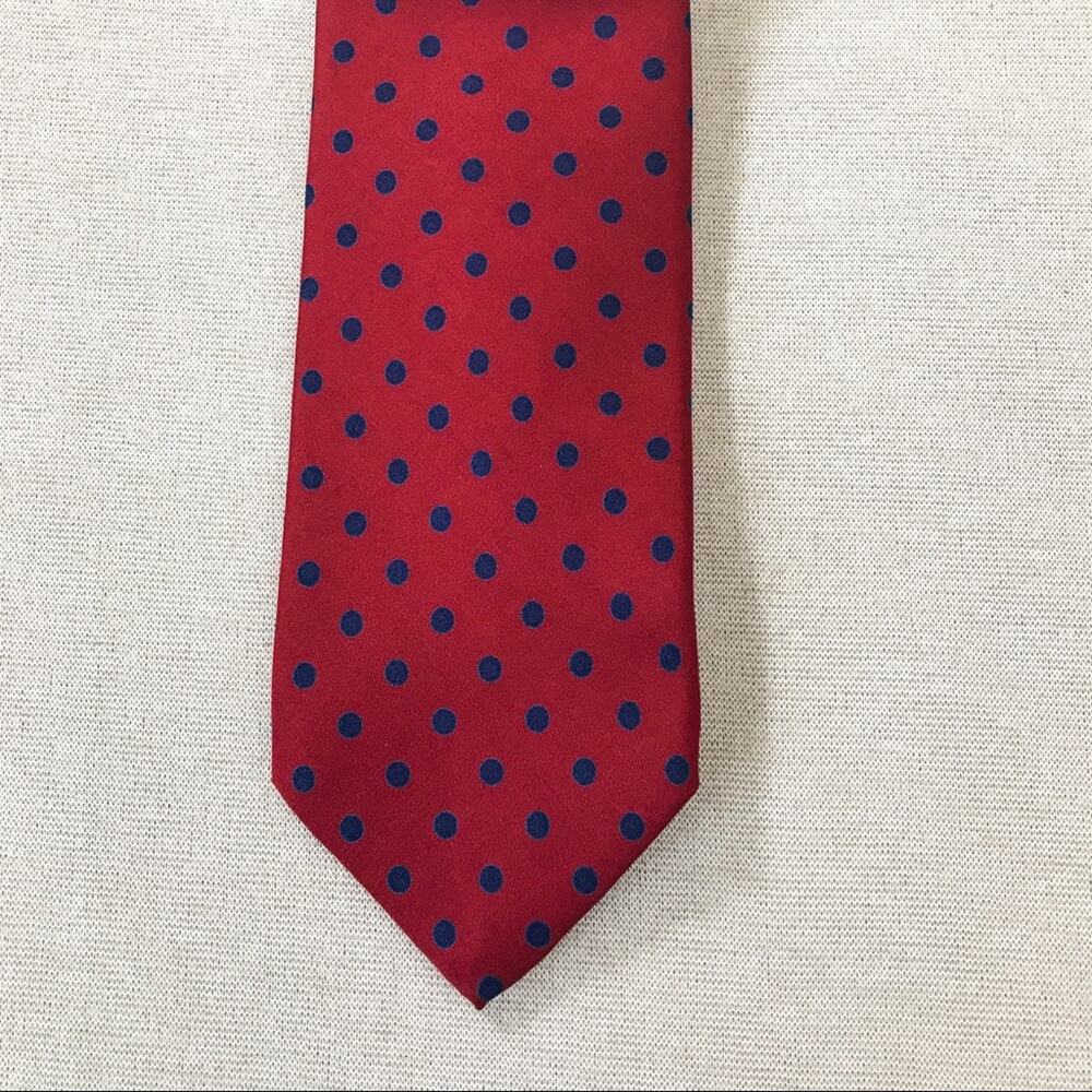 Robert Talbott Silk Tie Red & Blue Polka Dots